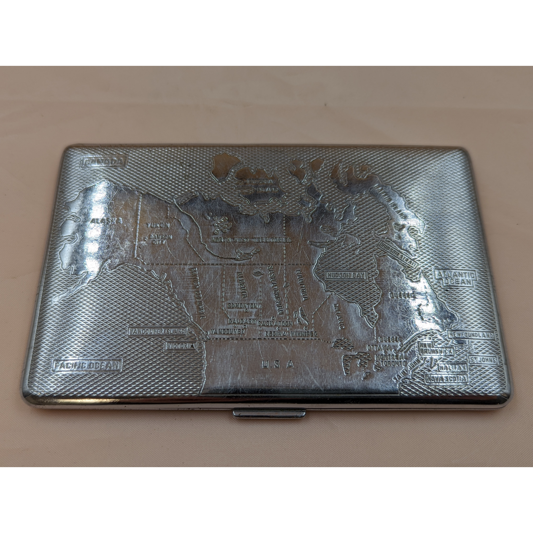 Vintage Cigarette Case with Map of Canada Furniture & Home Decor KW Consignment Inc. 125.00