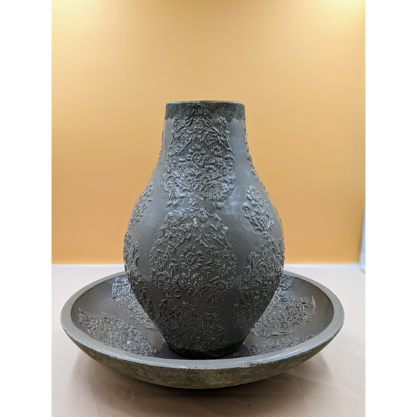 Ceramic Clay Floral Vase & Basin Furniture & Home Decor KW Consignment Inc. 70.00