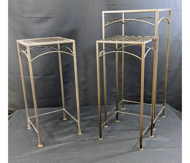 Set of 3 Iron Plant Stands Furniture & Home Decor KW Consignment Inc. 50.00