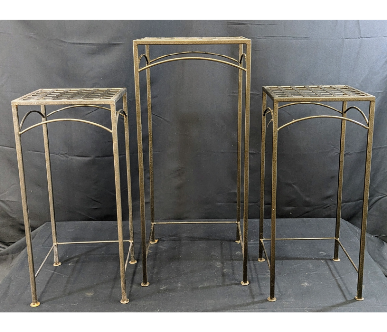 Set of 3 Iron Plant Stands Furniture & Home Decor KW Consignment Inc. 50.00