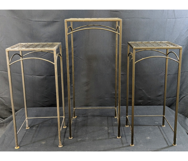 Set of 3 Iron Plant Stands Furniture & Home Decor KW Consignment Inc. 50.00