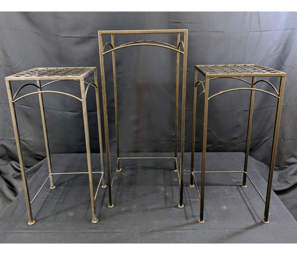 Set of 3 Iron Plant Stands Furniture & Home Decor KW Consignment Inc. 50.00