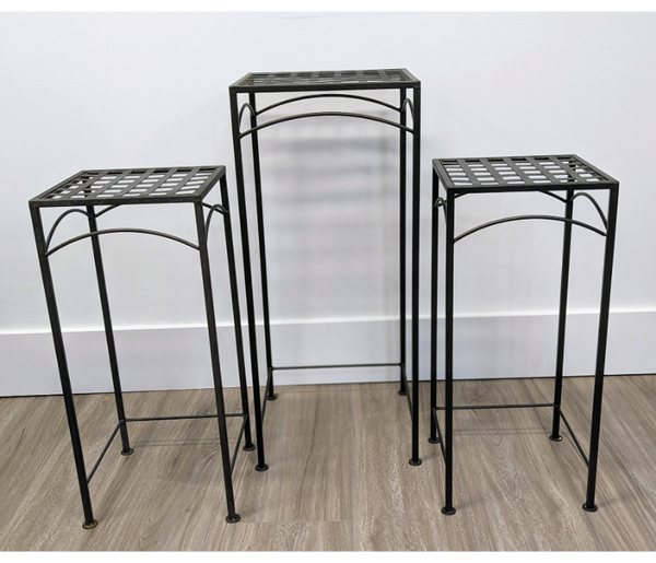 Set of 3 Iron Plant Stands Furniture & Home Decor KW Consignment Inc. 50.00