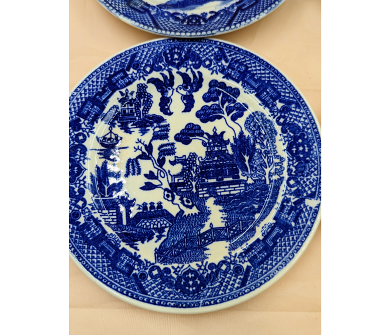 Blue Willow Dessert Set & Hair Pin Holder Furniture & Home Decor KW Consignment Inc. 60.00