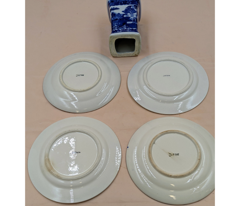 Blue Willow Dessert Set & Hair Pin Holder Furniture & Home Decor KW Consignment Inc. 60.00