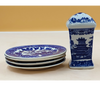 Blue Willow Dessert Set & Hair Pin Holder Furniture & Home Decor KW Consignment Inc. 60.00
